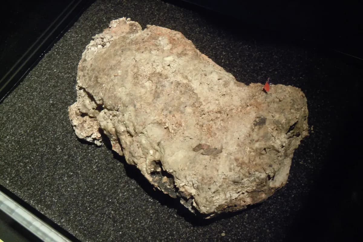 A sample of a sewer fatberg on display at the Museum of London