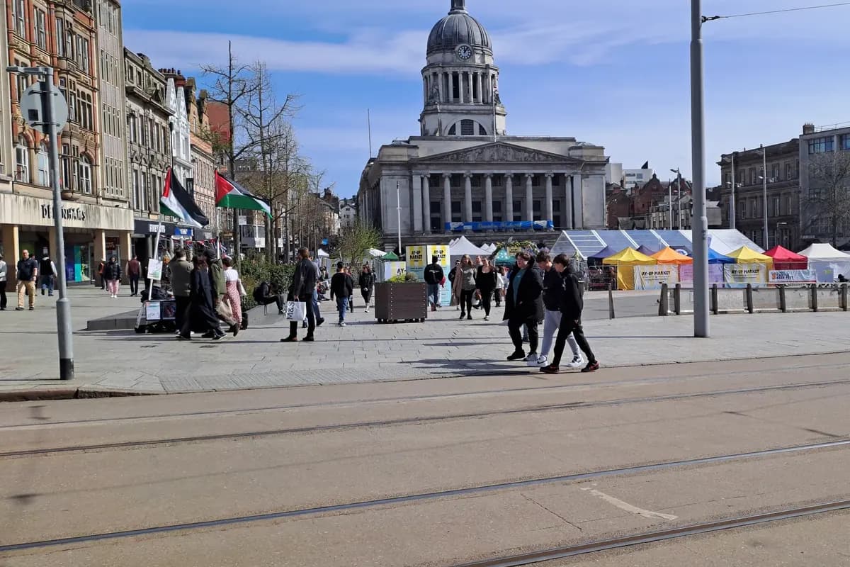 Old Market Square and the Council House in Nottingham city centre