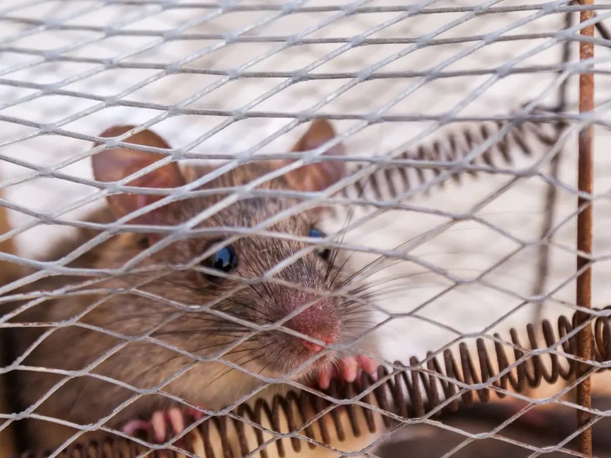 Rat in a cage trap