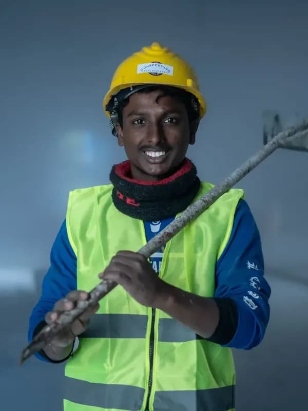 Drainage engineer with equipment (placeholder photo)