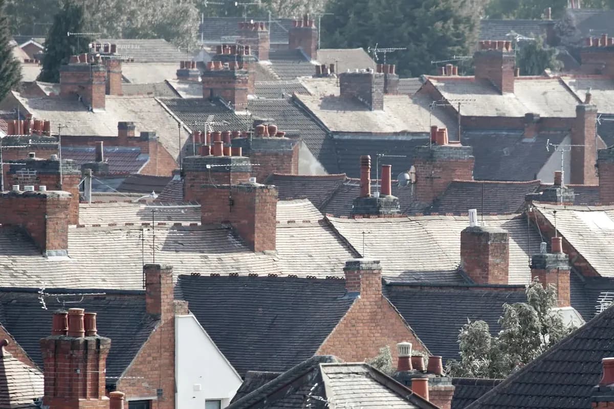 Rows of terraced rooftops stretching into the distance
